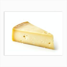 Cheese Slice On White Background Art Print