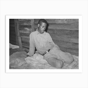 Strawberry Worker Sitting On His Bunk In Bunkhouse, Hammond, Louisiana By Russell Lee Art Print
