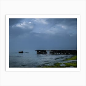 Cold Winter Stormy Day At The Beach Art Print