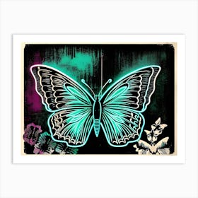 Neon Butterfly 1 Art Print