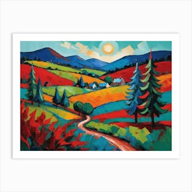 Beautiful Country Road Landscape Art Print