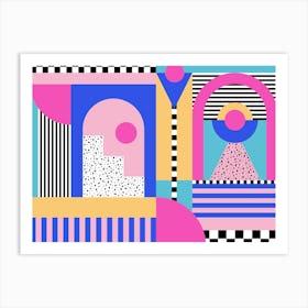 Memphis Pattern Retro Dreamwave 90s Artwork Art Print