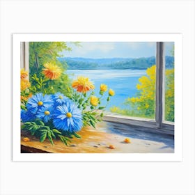 Flowers By The Window Poster