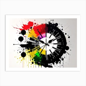 Splatter Wall Clock Art Print