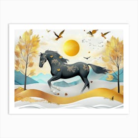 Autumn Horse Art Print