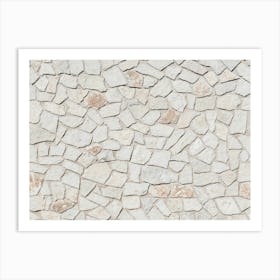 White Stone Wall Art Print