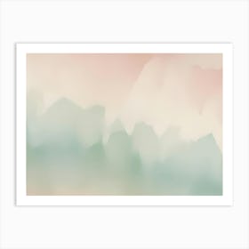 Abstract Background With Soft, Blended Colors Reminiscent Of Mountains And Fog Art Print