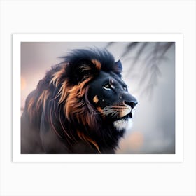 Lion dark 3 Art Print