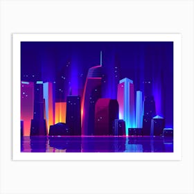 Synthwave Neon City - Los Angeles [synthwave/vaporwave/cyberpunk] — aesthetic poster, retrowave poster, neon poster Art Print