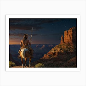 Indian by Grand Canyon Art Print