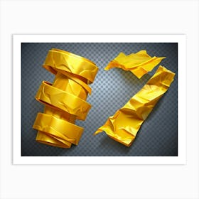 Golden Crumpled Tape Art Print