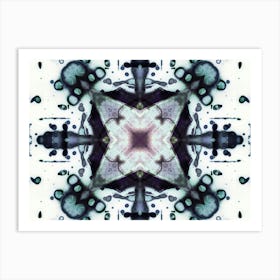 Modern Abstraction Pattern Blue Flower Art Print