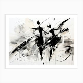 Dance Abstract Black And White 7 Poster