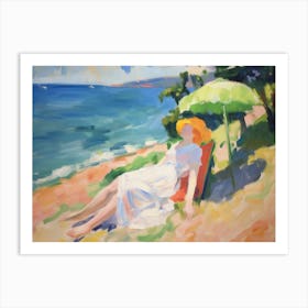 Woman On The Beach Art Print