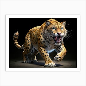 Leopard Walking Illustration Art Print