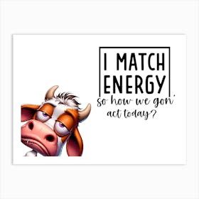 I Match Energy So How We Got To Act Today Art Print