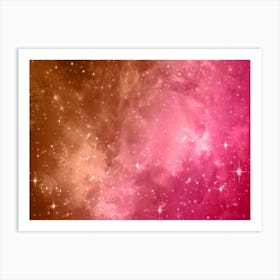 Shining Sunset Galaxy Space Background Art Print