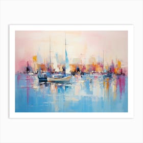 Sailboats In The Harbor 3 Art Print