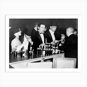 Prohibition, Black and White, Bar Cart Decor, Vintage Old Photo Art Print