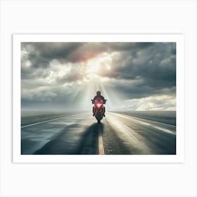 Motorcycle Rider On The Road 5 Art Print