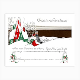 Christmas Greeting Couple Art Print