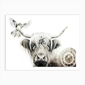 Cow Highland Illustration Art 06 Art Print