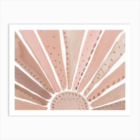 Mauve Blush Sun, Watercolor Boho Sunset, Sunrise Art Print