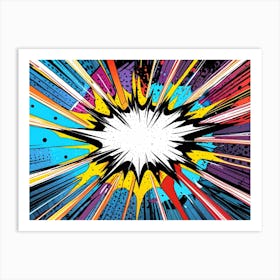 Comic Explosion Background Art Print