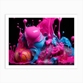 Pink Paint Splash Art Print