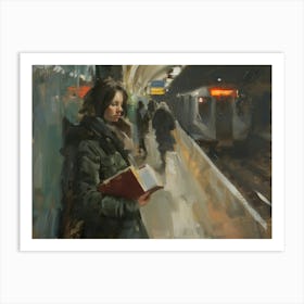 Girl Reading A Book 10 Art Print