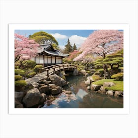 Japanese Garden paintings art print 2 Art Print