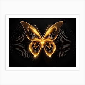 Golden Butterfly 16 Art Print