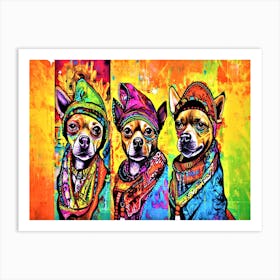 Mexican Chihuahuas - Three Chihuahuas Art Print