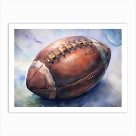 Watercolor Football Painting Art Print