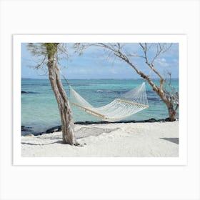 Hammock On The Beach In Mauritius Art Print