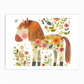 Little Floral Horse 3 Art Print
