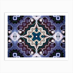 Abstraction Blue Flower Mandala 1 Art Print