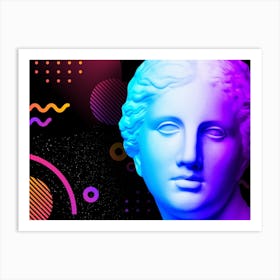 Venus de Milo - Ancient neon gods (synthwave/vaporwave/retrowave/cyberpunk) — aesthetic poster Art Print