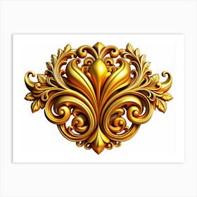 Golden Ornamental Design Art Print