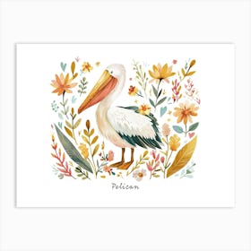 Little Floral Pelican 3 Poster Art Print