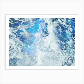 Electric Blue Ocean Waves Art Print