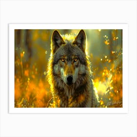 Wolf Dog - Golden Wolf Art Print