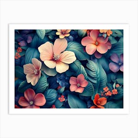 Flowers Wallpaper 2 Art Print