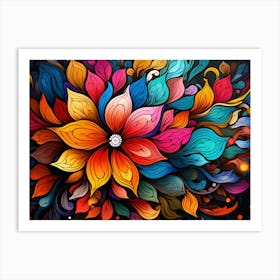 Colorful Flower Painting Art Print