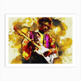 Smudge Jimi Hendrix Art Print