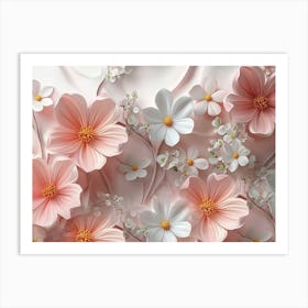 3d Flowers Art Print