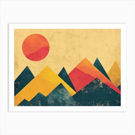 Mountains And Sun Art Print