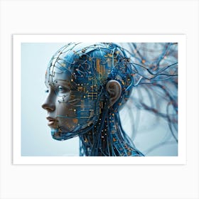 An Abstract Digital Rendering Of A Human Head Housed Within Its Embrace The Intricate Circuitry Of (5) Art Print