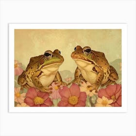 Floral Animal Illustration Frog 2 Art Print