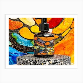 Stained Glass Bottle Art Print